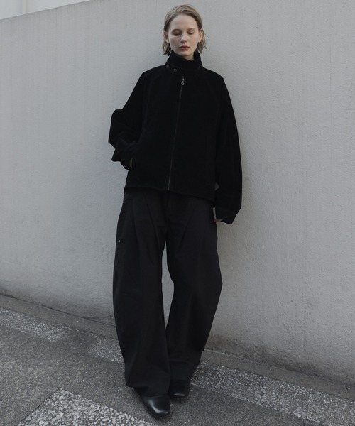 remer / コットンギャバタックカーブパンツ /ブラックS remer パンツ コットンギャバタックカーブパンツ - cotton gabardine