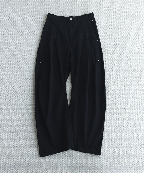 remer / コットンギャバタックカーブパンツ /ブラックS remer パンツ コットンギャバタックカーブパンツ - cotton gabardine