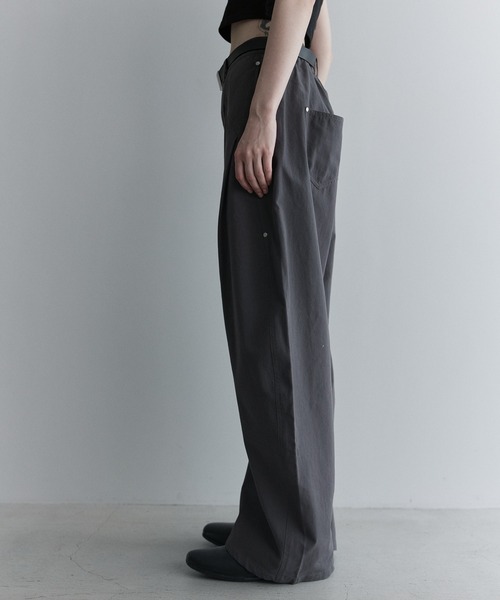 remer / コットンギャバタックカーブパンツ /ブラックS remer パンツ コットンギャバタックカーブパンツ - cotton gabardine