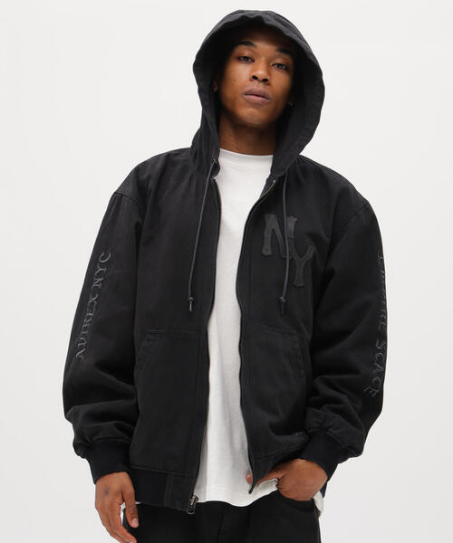 AVIREX（アヴィレックス） パーカー LEATHER PATCH DUCK HOOD JACKET