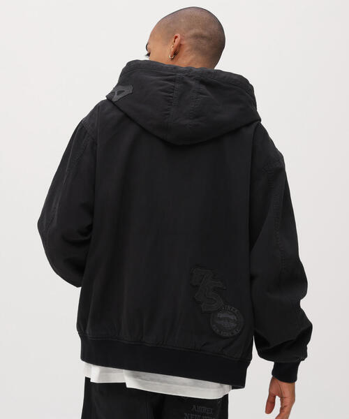 AVIREX（アヴィレックス） パーカー LEATHER PATCH DUCK HOOD JACKET