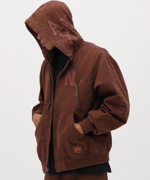 AVIREX アヴィレックス パッチド本革レザーパーカー Mサイズ AVIREX（アヴィレックス） パーカー LEATHER PATCH DUCK HOOD JACKET