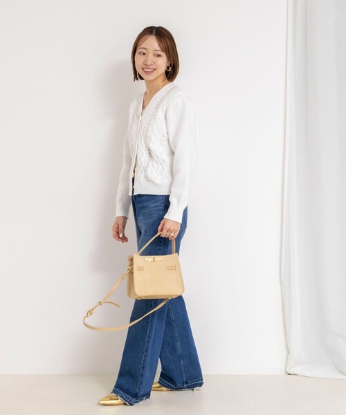 NOLLEY'S（ノーリーズ） カーディガン 「手洗い可能」ケーブルレースV