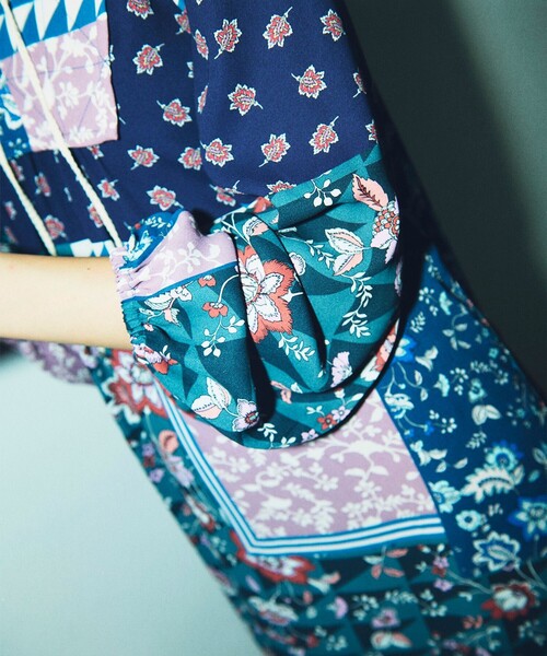 「GRACE CONTINENTAL」 長袖ワンピース 36 ネイビー レディース_画像6