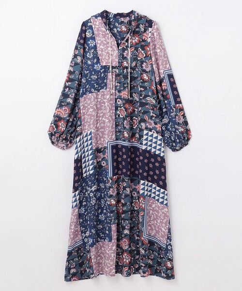 「GRACE CONTINENTAL」 長袖ワンピース 36 ネイビー レディース_画像8