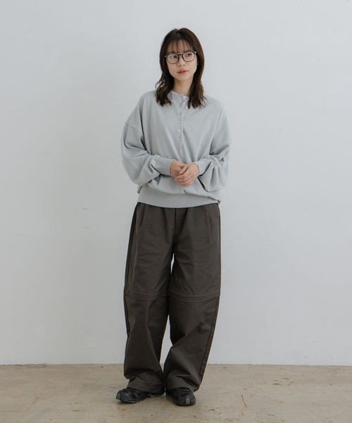 flaner ニット セーター Loose henry neck knit / ルーズヘンリー