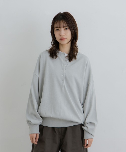 CHANEL ヘンリーネック ニット グレー 中古・古着通販】CHANEL