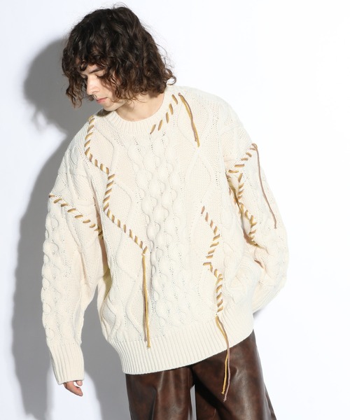 「HARE」 長袖ニット FREE ブルー メンズ_画像2