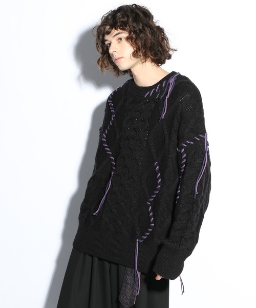 「HARE」 長袖ニット FREE ブルー メンズ_画像3