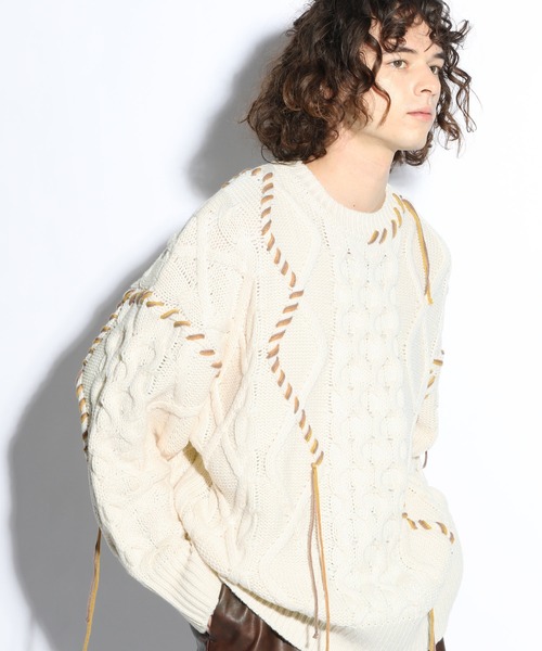 「HARE」 長袖ニット FREE ブルー メンズ_画像5