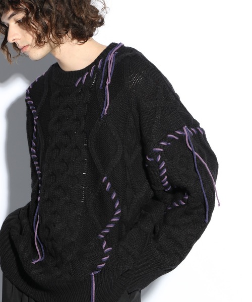 「HARE」 長袖ニット FREE ブルー メンズ_画像8