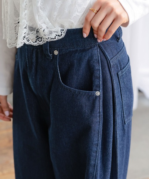 ジーンズ デニム デニムパンツ 「 低身長向けサイズ 」 裾2wayサイド