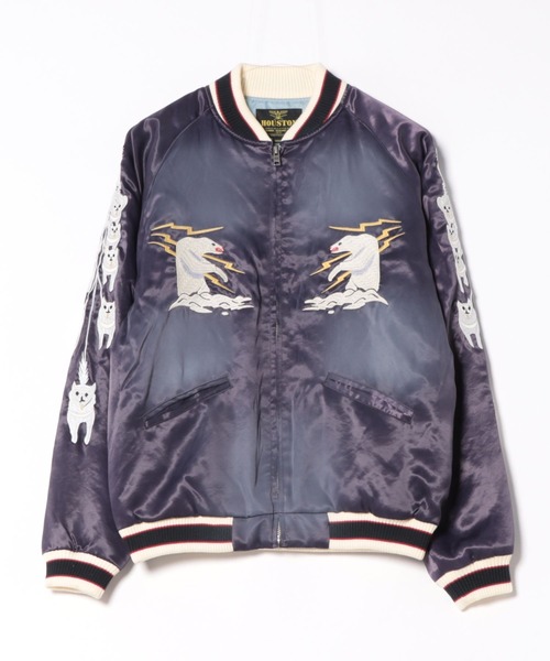 【美品】HOUSTON ヒューストン　ALASKA アラスカ　スカジャン　M HOUSTON（ヒューストン） ma1 ma-1 HOUSTON ヴィンテージ加工