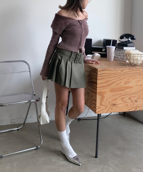 「SHAGGIE」 ニットカーディガン FREE ネイビー レディース_画像6