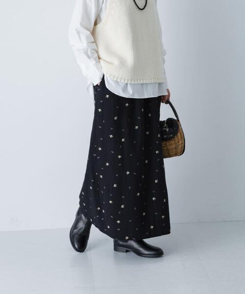 かぐれ ロング スカート ツバメ刺繍ラップスカート : ZOZOTOWN Yahoo