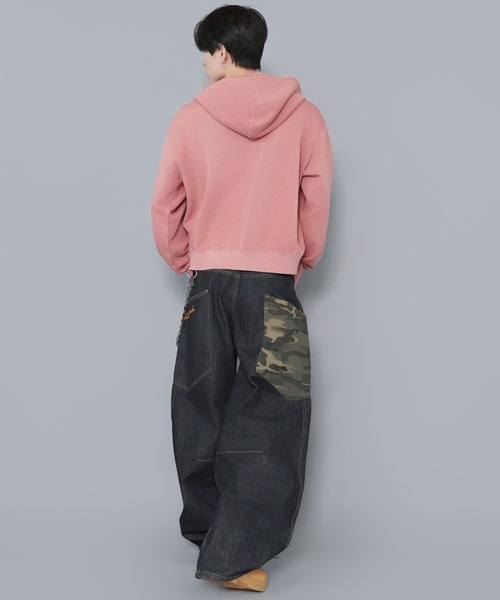 SINN ジップスエットパーカー sqnz（エスキュンズ)】sqnz gingham applique pk / ジップパーカー 裏