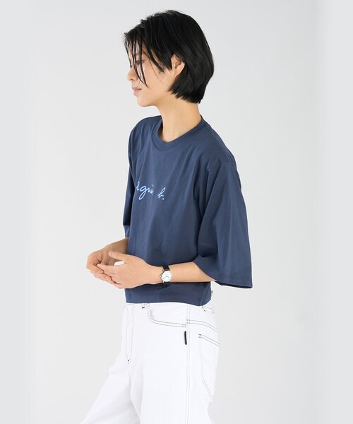 agnes b.（アニエスベー） tシャツ ロゴ コットン 5分袖 Tシャツ ”Yoko
