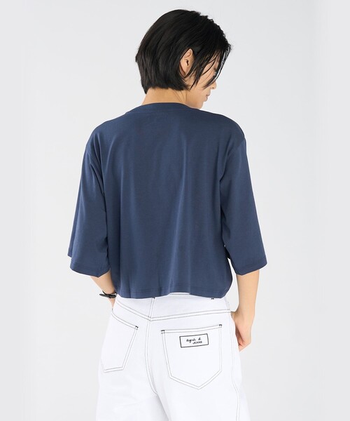 agnes b.（アニエスベー） tシャツ ロゴ コットン 5分袖 Tシャツ ”Yoko