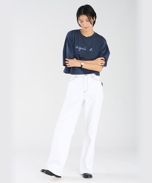 agnes b.（アニエスベー） tシャツ ロゴ コットン 5分袖 Tシャツ ”Yoko