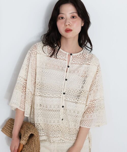 le.coeur blanc（ルクールブラン） ブラウス シャツ Fanakaレース 