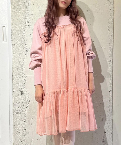 「MILK」 長袖ワンピース FREE ホワイト レディース_画像2