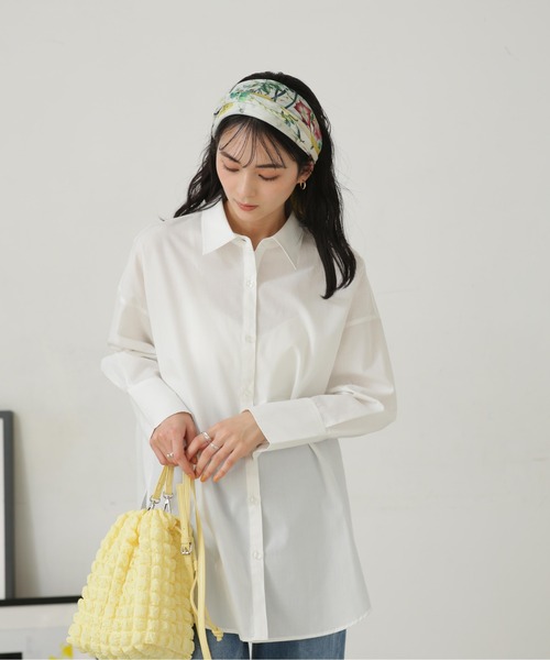 「NANO universe」 長袖シャツ FREE ブルー レディース_画像3