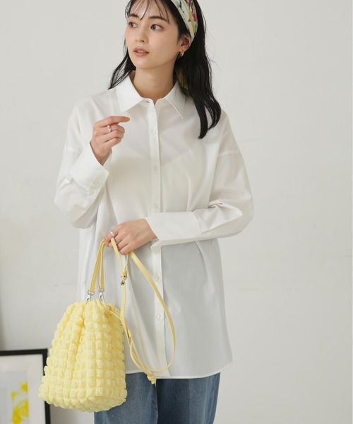 「NANO universe」 長袖シャツ FREE ブルー レディース_画像4