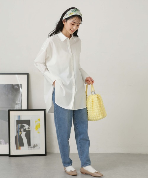 「NANO universe」 長袖シャツ FREE ブルー レディース_画像5