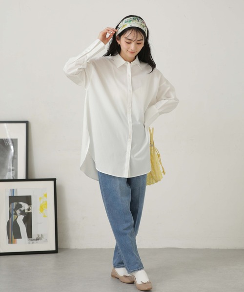 「NANO universe」 長袖シャツ FREE ブルー レディース_画像7