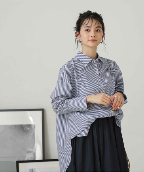 「NANO universe」 長袖シャツ FREE ブルー レディース_画像9