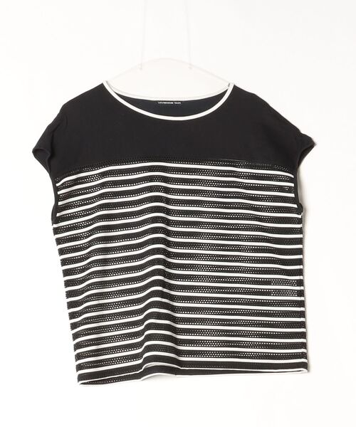 美品★VIVIENNE TAM　ヴィヴィアンタム　パワーメッシュ　カットソー VIVIENNE TAM（ヴィヴィアンタム） ボーダー柄半袖カットソー 38