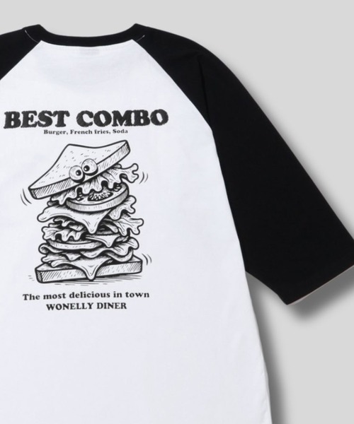 NAVY tシャツ 「NAVY/ ネイビー」発泡バックプリント ラグラン7分袖T