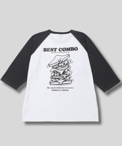 NAVY tシャツ 「NAVY/ ネイビー」発泡バックプリント ラグラン7分袖T