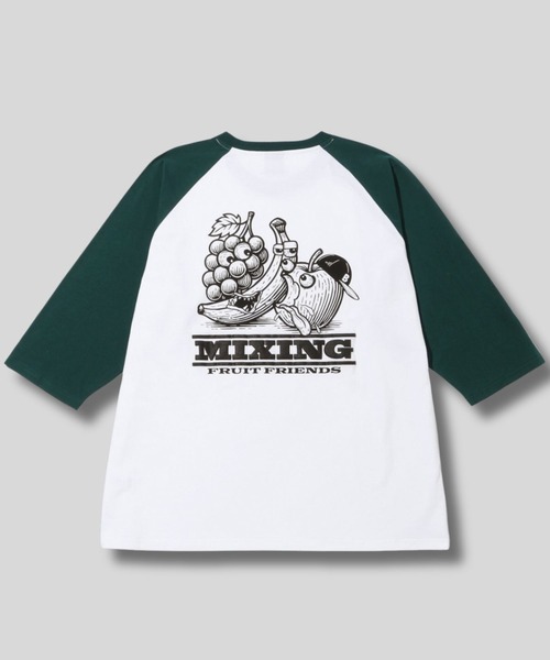 NAVY tシャツ 「NAVY/ ネイビー」発泡バックプリント ラグラン7分袖T