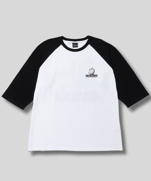 NAVY tシャツ 「NAVY/ ネイビー」発泡バックプリント ラグラン7分袖T