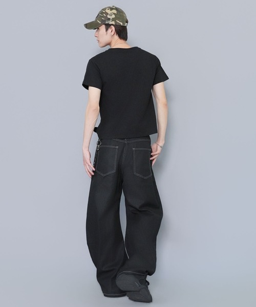 SPINNS（スピンズ） tシャツ 短丈ピグメント加工ワンポイント半袖T