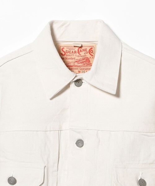  デニムジャケット　ホワイト　レディース SUGAR CANE デニムジャケット gジャン / WHITE DENIM JACKET