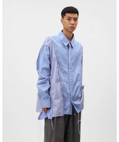 DISCOVERED　再構築　ドッキングシャツ　オーバーサイズシャツ DISCOVERED（ディスカバード） シャツ DOCKING WIDE LOOPING SHIRTS