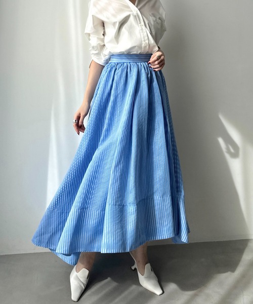 「anuans」 フレアスカート SMALL ホワイト レディースの画像