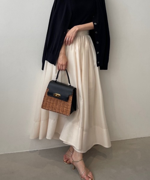 「anuans」 フレアスカート SMALL ホワイト レディースの画像
