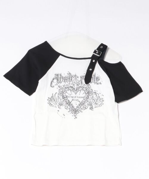 tシャツ 半袖 「ワンショルダー×グラフィック」Tシャツ／ストリート