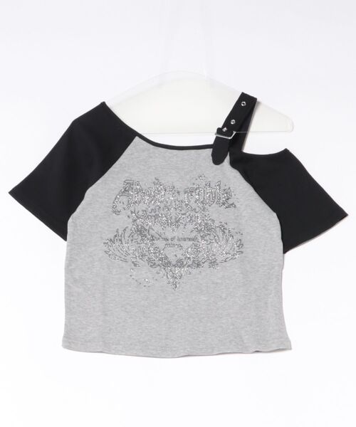 tシャツ 半袖 「ワンショルダー×グラフィック」Tシャツ／ストリート