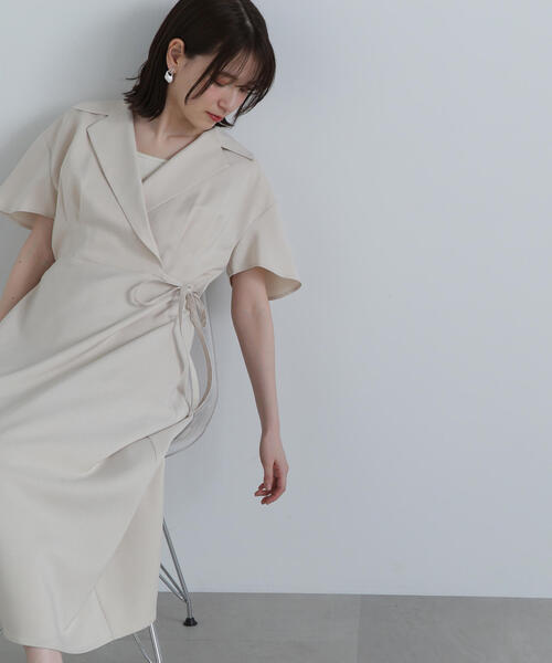 「N.(N. Natural Beauty Basic)」 半袖ワンピース MEDIUM ベージュ レディース_画像5
