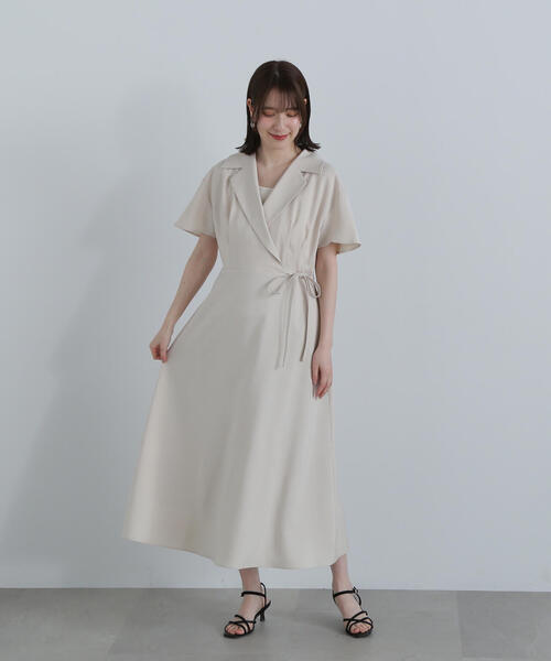 「N.(N. Natural Beauty Basic)」 半袖ワンピース MEDIUM ベージュ レディース_画像7