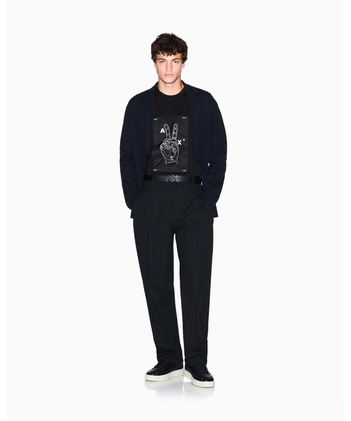 「ARMANI EXCHANGE」 上衣 LARGE ダークネイビー メンズ