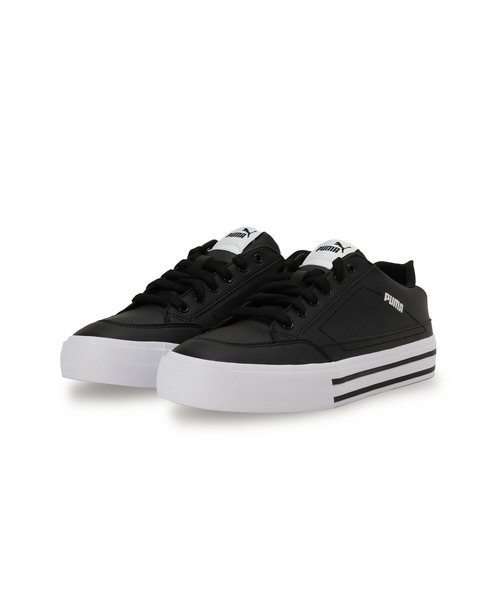 「PUMA」 ローカットスニーカー 22.0cm ブラック×ホワイト メンズ_画像2