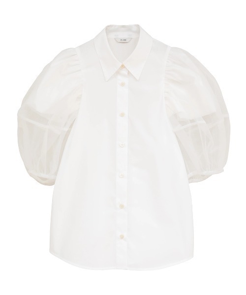 CLANE（クラネ） ブラウス シャツ CLANE/クラネ/TULLE LAYERED SLEEVE