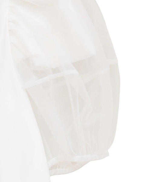 CLANE（クラネ） ブラウス シャツ CLANE/クラネ/TULLE LAYERED SLEEVE