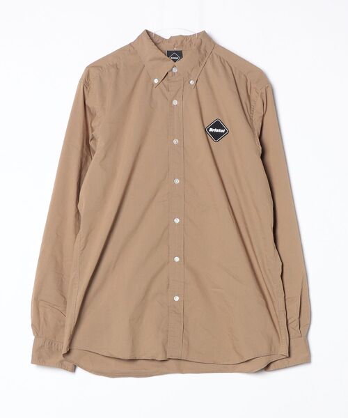 「F.C.R.B.」 ワンポイント長袖シャツ X-LARGE ベージュ メンズ