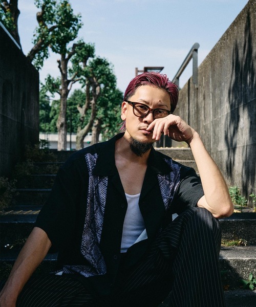 Subciety（サブサエティ） シャツ 半袖 Patterned panel shirt メンズ 